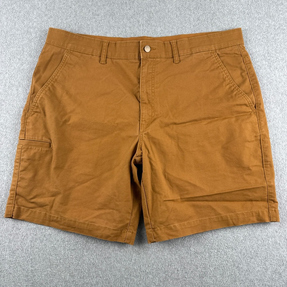 Brahma Shorts Mens 40 Brown Canvas Utility Workwear Stretch Flat Front Chino